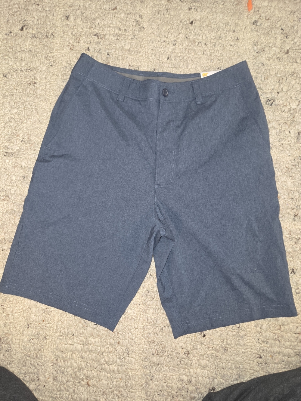 Men's Flat Front Sun Protection Casual Shorts in Navy Blue